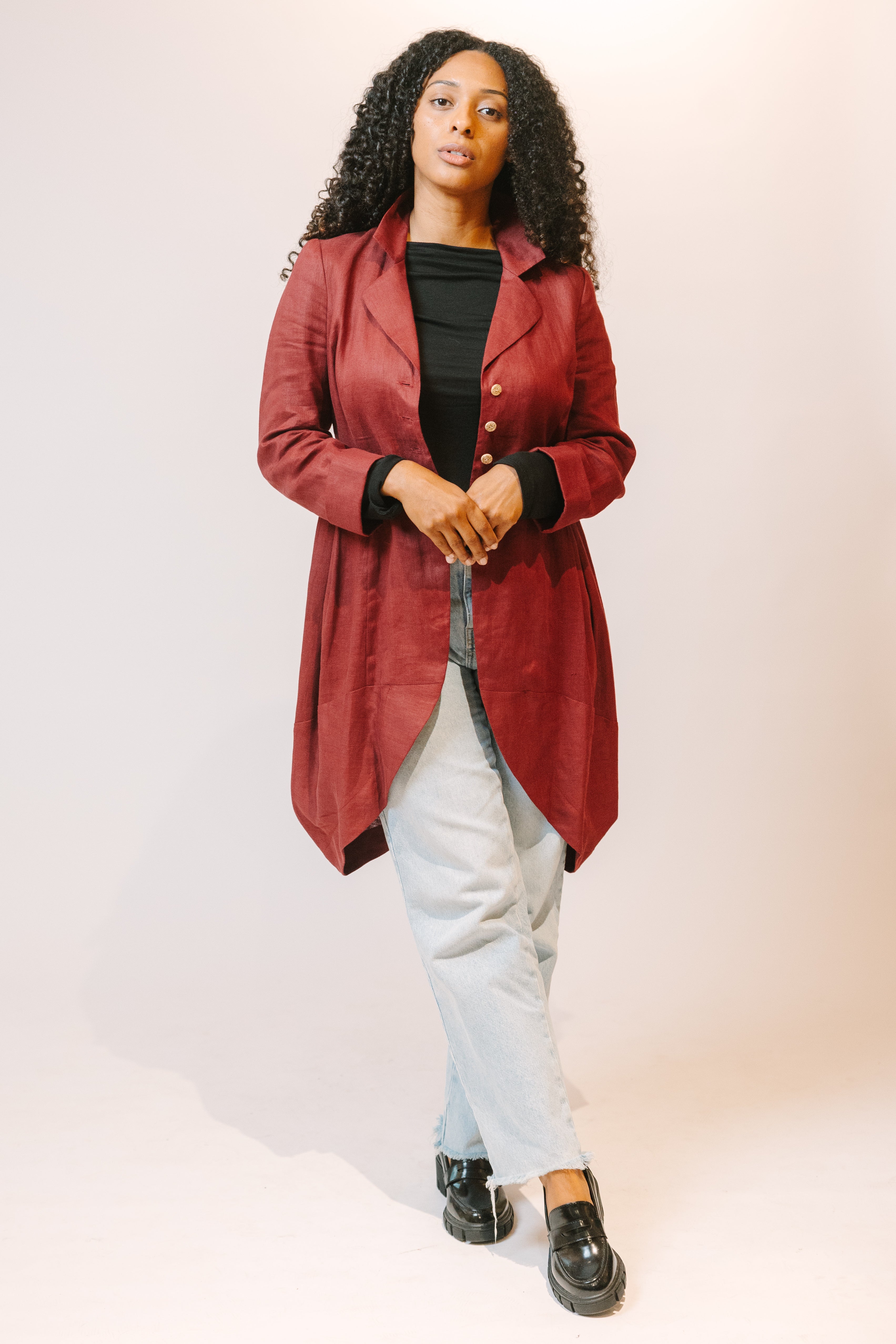 Covent Garden Linen Riding Jacket Bordeaux