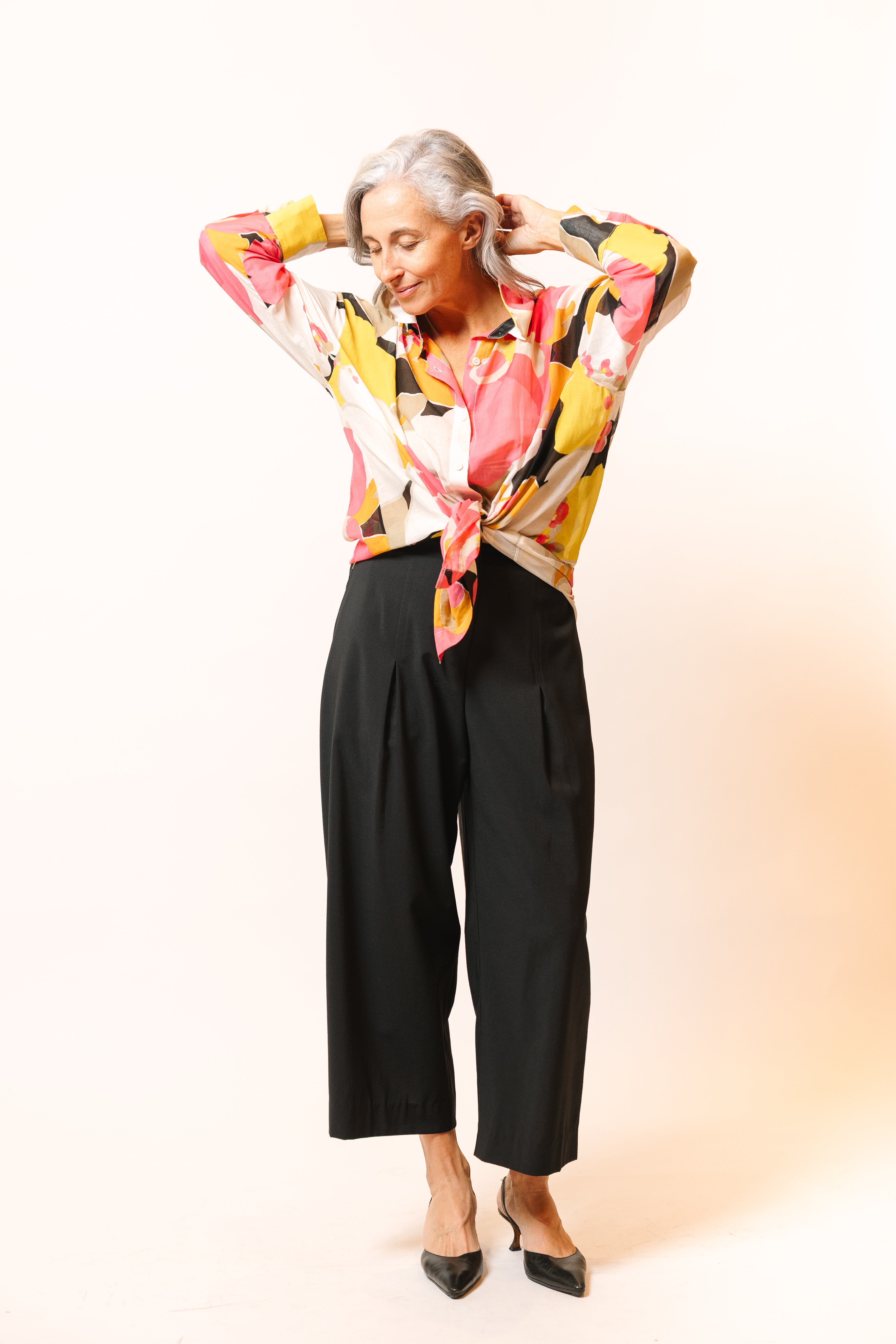 The Maker Shirt in floral cotton/ silk