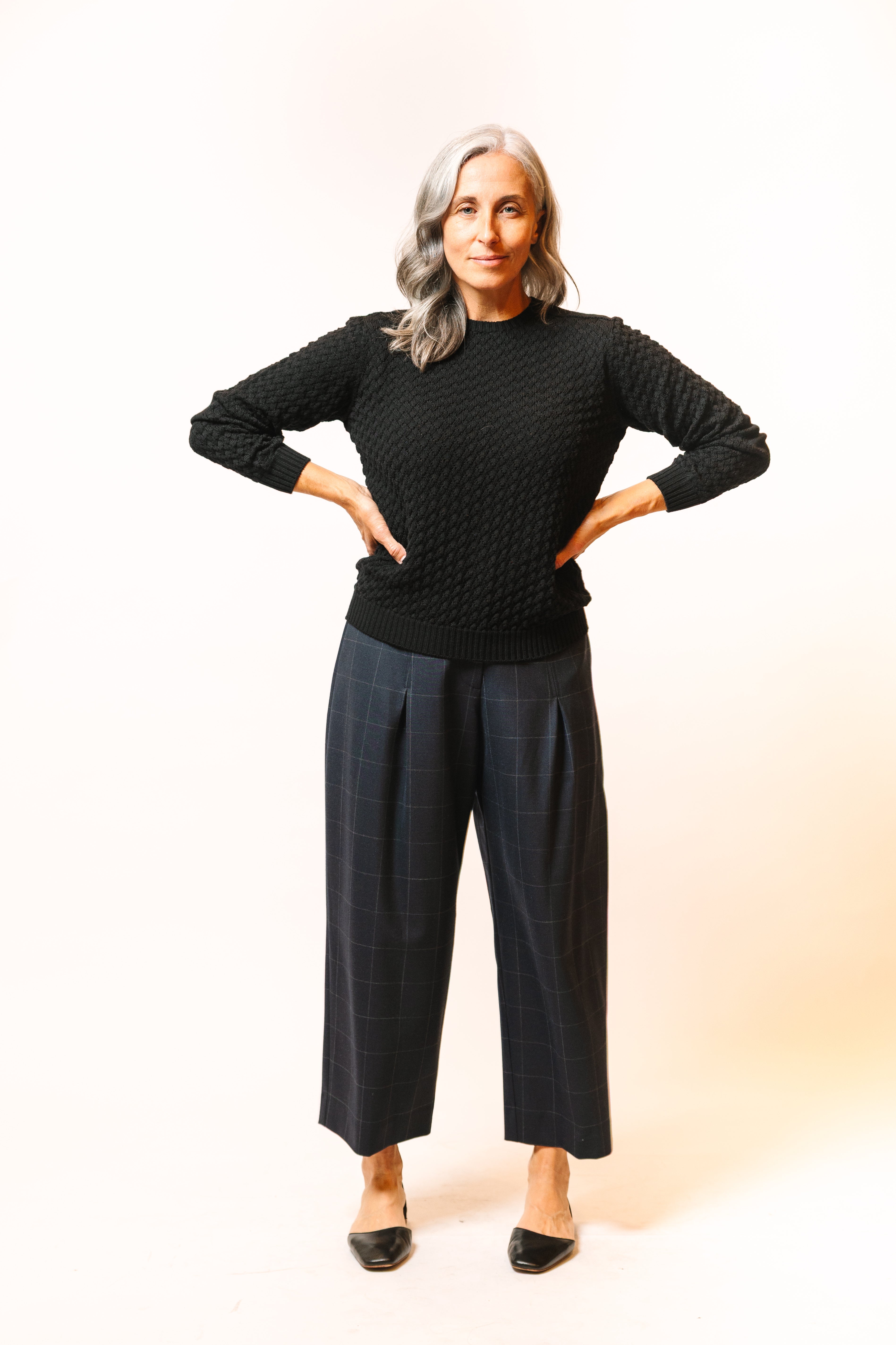 Wool Windowpane Glam Pant- This item is part of the "UNREPEATABLE" Collection