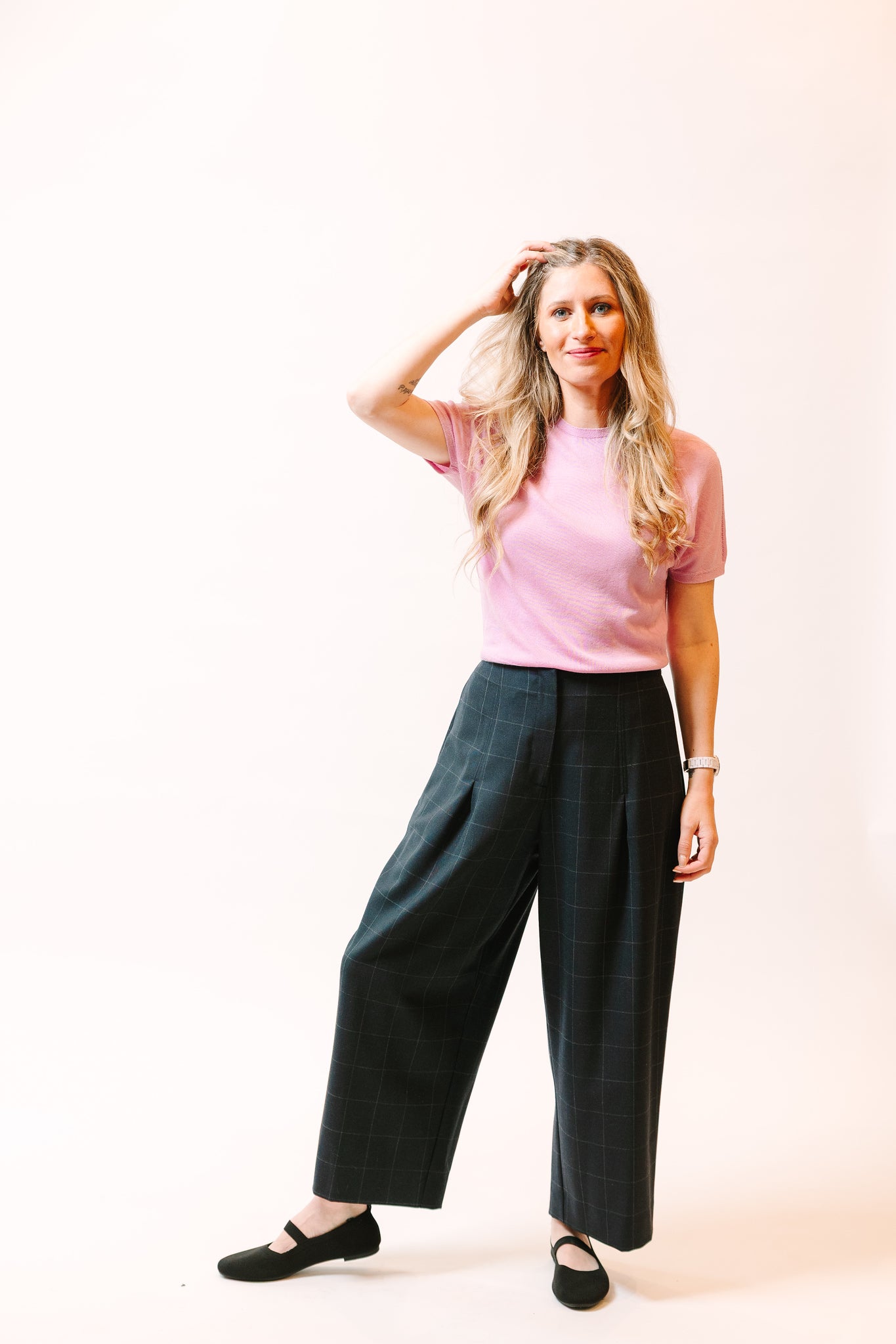 Wool Windowpane Glam Pant- This item is part of the "UNREPEATABLE" Collection